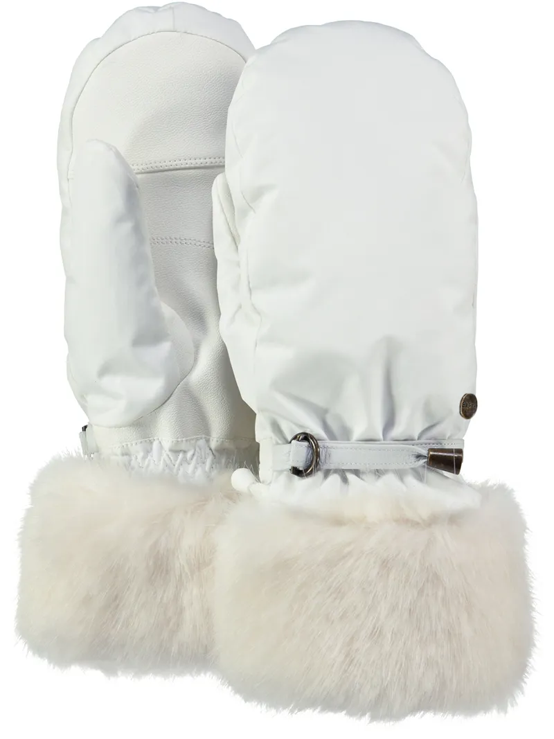 Barts Empire Faux Fur Ski Mittens - White